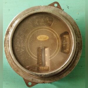 Vintage 1939 Ford Temperature Gauge Cluster